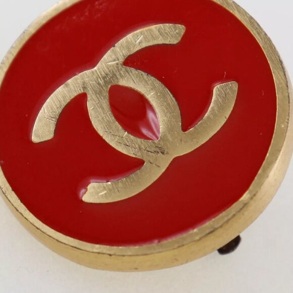CHANEL Earring Red/gold Plated Gold 8.5g Women - Picture 7 of 7